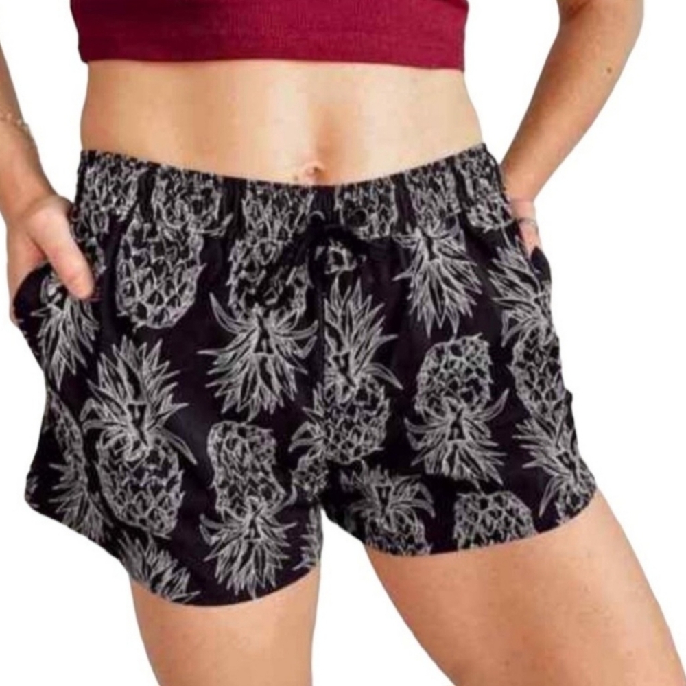 Lauren James Pineapple Shorts,  Black/White - Size Medium